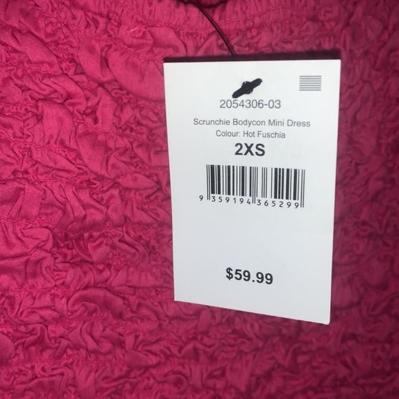 🔥COTTON:ON 2XS scrunchie bodycon mini dress hot fuchsia Barbie 80s VIDEO VIXEN - Picture 10 of 16